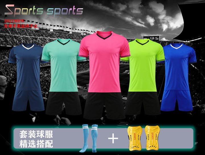 Maglia da calcio a maniche corte con scollo a V con righe – MAIN